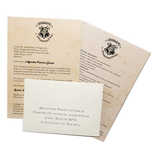 Pack Carta aceptación Castellano Personalizada Escuela de Magia Mapa del merodeador