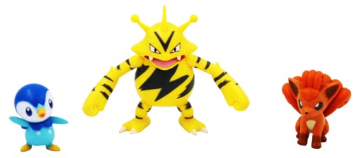 Pack de 3 Figuras de combate piplup electrabuzz vulpix de Pokémon
