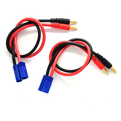 Padarsey EC5 conector a 4 mm Bullet Banana Plug adaptador de cable de carga de batería 12AWG Cable de alambre de silicona 11.8" (300 mm) 2 unidades