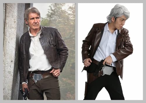 PandaCos Star Wars cinturón de Han Solo Belt con Holster Deluxe Cosplay réplica de Vestuario para Hombres Adultos Accesorios de Vestido Loco