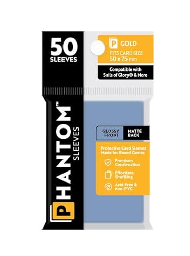 Paquete de 10 fundas Phantom: tamaño dorado (50 mm x 75 mm) – mate brillante (50) (compatible con: velas de la gloria y más) vitrina
