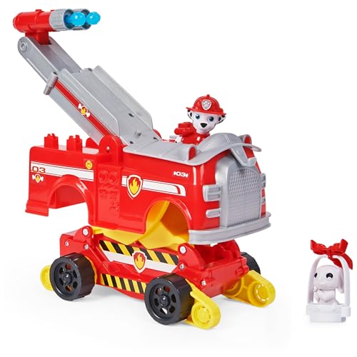 Paw Patrol, Marshall Rise and Rescue - Coche de juguete transformable con figuras de acción y accesorios, juguetes para niños a partir de 3 años