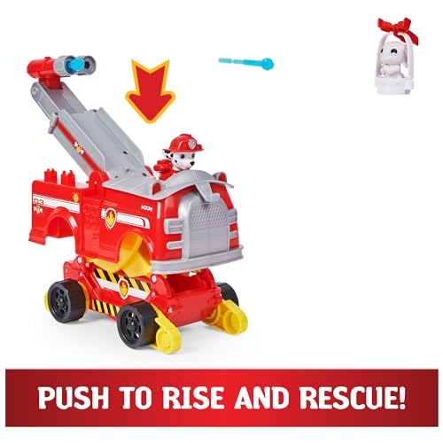 Paw Patrol, Marshall Rise and Rescue - Coche de juguete transformable con figuras de acción y accesorios, juguetes para niños a partir de 3 años