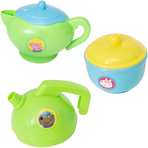 Peppa's Tea Set, Peppa Pig Roleplay, Includes Teapot, Kettle, Sugar Bowl, Cup & Saucers and Cutlery For Ages 3+