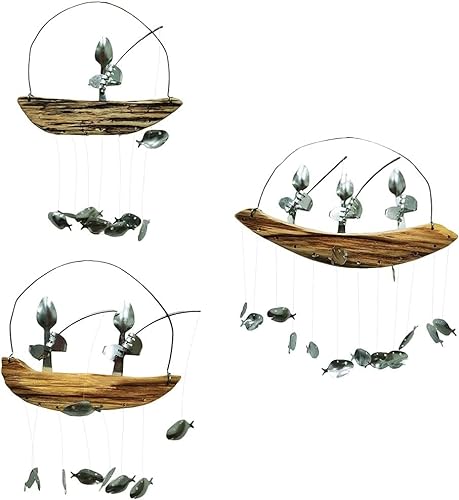 Pescando hombre viento cuchara esculturas de pescado viento interiores al aire libre decoración del jardín for el hogar colgando el nombre del viento suministros del viento suministros del viento del