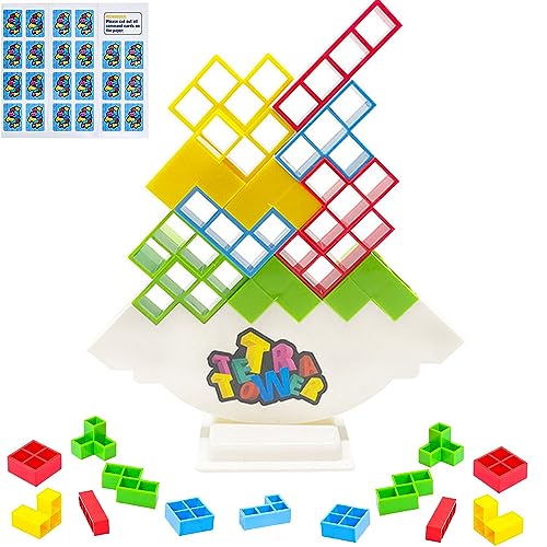 Pgdaj Apilables Tower Balance, Tetris Tower Balance Toy, Bloques De Tetris, Russian Building Blocks, Tetris Tower Balance Game, para Niños, Navidad, Regalos De Cumpleaños, Regalos