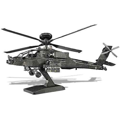 Piececool - Puzzle 3D de metal para adultos (Apache - AH-64 - Helicópteros (145 piezas)
