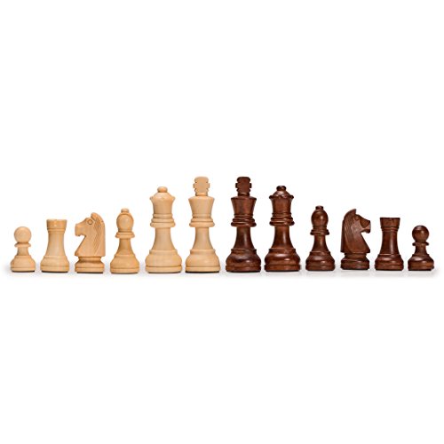 Piezas de ajedrez para torneos Staunton núm. 4 Husaria, con 2 Reinas adicionales y Caja de Madera, Reyes de 76 millimetro