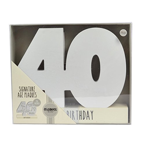 Placa de firmas con el número 40, números envueltos para cumpleaños, Regalo Personalizado, Tablero DM