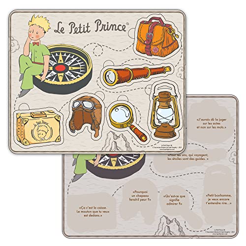 PLANÈTE BOIS-le Petit Prince Aviador Educativo-El Principito-865004-6 Piezas Madera-Juego para Niños-Puzzle Infantil-21,5 cm x 17,5 cm-A Partir de 18 Meses, Multicolor (MGM 865004)