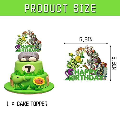 Plants vs Zombies Party Supplies, Plants Game Theme Cake Cupcake Toppers Set for Kids Zombies Birthday Party Decorations Party Favor