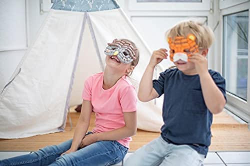 PlayMais Fun TO Play Masks Juguete de construcción para niños y niñas 3 años+ | Kit de Manualidades I 500 Piezas de Colores, Instrucciones y 6 máscaras de cartón | estimula Creatividad y motricidad