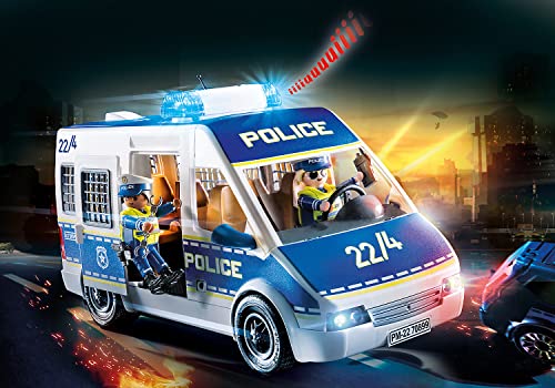 PLAYMOBIL 70899 City Action Coche de policía, con luz y Sonido, Juguetes para niños Mayores de 4 años, Multicolor