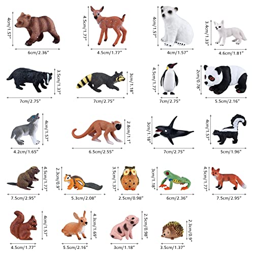 PLULON 21 Piezas Figuras de Animales de Safari Juguetes Figuras Animales del Bosque Figuras realistas Animales Salvajes del zoológico, figuritas Criaturas del Bosque, Juego Animales Selva plástico