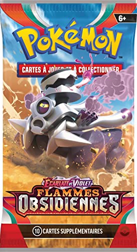 Pokemon – Booster – Escarlata y Violeta – Llamas Obsidianas (EV03) – Modelo Aleatorio – Juegos de Mesa – Juegos de Cartas – Tarjetas coleccionables – A Partir de 6 años – Versión Francesa