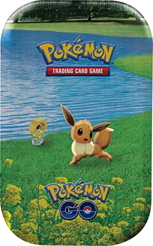 Pokémon GO: Mini Tin | Modelo Aleatorio | Cartas coleccionables | A Partir de 6 años, Color Verde y Amarillo (POKGOMINTIN01)