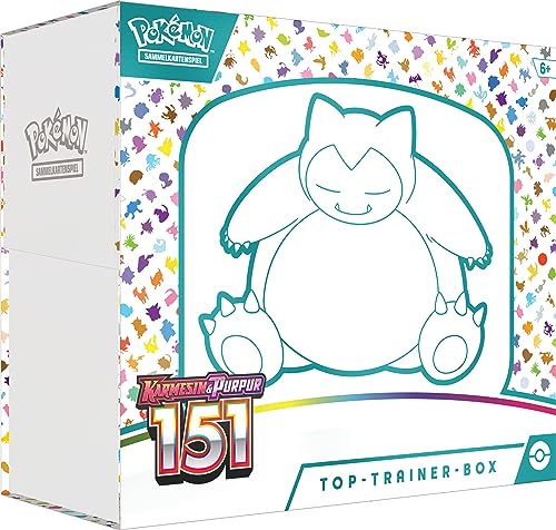 Pokémon - Juego de cartas coleccionables: Top Trainer Box Carmesin & Purple – 151 (9 paquetes de refuerzo y accesorios premium)