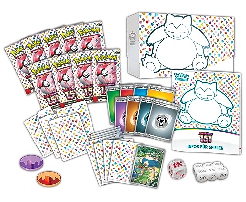 Pokémon - Juego de cartas coleccionables: Top Trainer Box Carmesin & Purple – 151 (9 paquetes de refuerzo y accesorios premium)