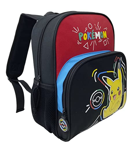 Pokémon- Mochila Infantil, Mochila escolar, Medidas 30 cm, Pikachu, Material Escolar, Backpack, Color Negro, Producto Oficial (CyP Brands)