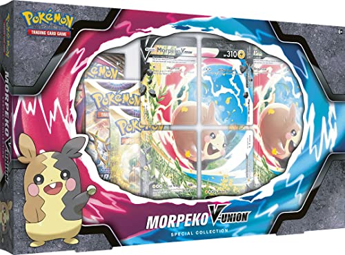 Pokemon Morpeko V-Union Caja de colección especial: incluye 4 paquetes de refuerzo + Jumbo Promo!