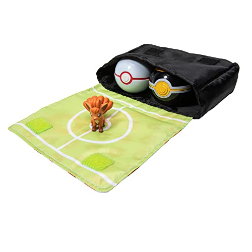 Pokemon PKW2713 Clip 'N' GO Bandolier Set - Incluye Figura de Batalla Vulpix de 2 Pulgadas con Accesorios de Bola de Lujo Premier, Multicolor