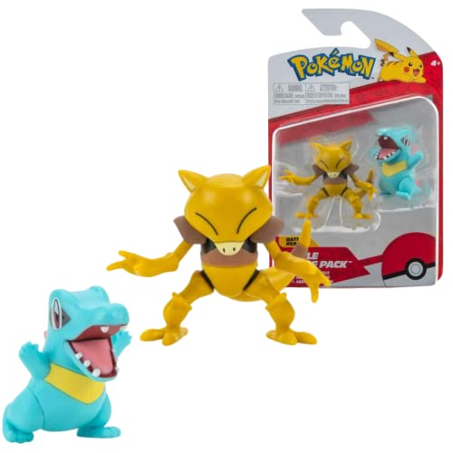 Pokemon Toy Figure - 5-8 cm Abra & Totodile Pack Figures - New Wave 2022 - Official Licensed Toy