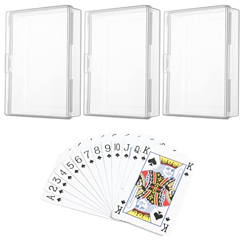 Prasacco Estuche de 3 piezas para cartas de juego, cajas de plástico transparentes para tarjetas de juego, caja de almacenamiento vacía para tarjetas bancarias, tarjetas de visita, tarjetas de juego