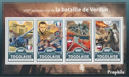 Prophila Collection Togo 7879-7882 Sheetlet (Completa. edición) 2016 Batalla por Verdun (Sellos para los coleccionistas) Militar
