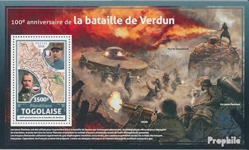Prophila Collection Togo Bloque 1387 (Completa. edición) 2016 Batalla por Verdun (Sellos para los coleccionistas) Militar