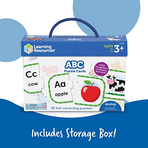 Puzles del abecedario ABC de Learning Resources, preparación para preescolar, puzles con autocorrección, para niños de 3+ años