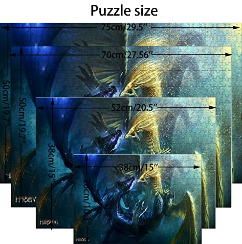 Puzzle 1000 Piezas para Adultos, Puzzle Heroes of Might and Magic, Pequeña Mini Rompecabezas El Regalo Educativo Niños Y Niñas. 38X26cm