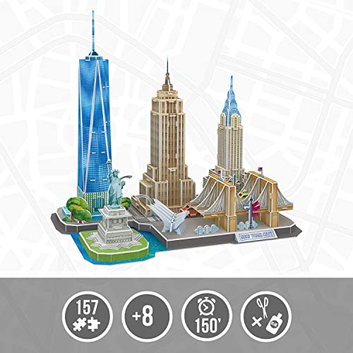 Puzzle 3D - Nueva York Cityline | Puzzle 3D Regalo Niño 8 Años | Puzzle 3D Adultos Y Puzzle 3D Niños | Maquetas para Montar Niños | Maquetas para Construir Adultos | Puzzles 3D
