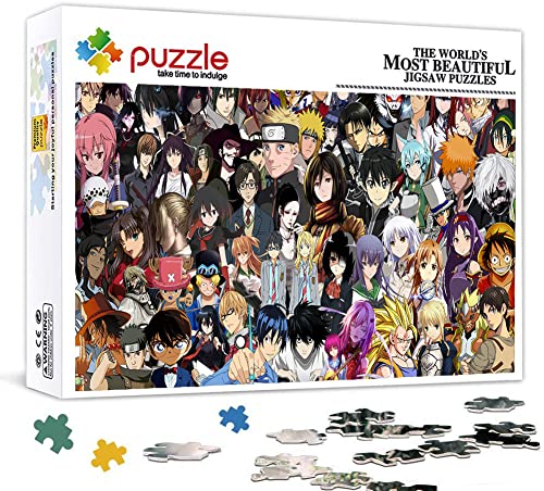 Puzzle Crossover Anime, Puzzle 1000 Piezas para Adultos, Rompecabezas de Adolescente Niños Cumpleaños Sorpresa Familia Hogar Decoración Arte Rompecabezas 70X50cm