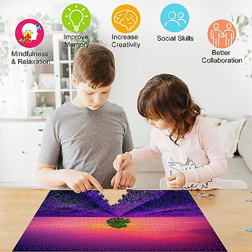 Puzzle de 1000 piezas, puzle para adultos, puzle imposible, puzle colorido, juego de habilidad para toda la familia de lavanda en Provenza