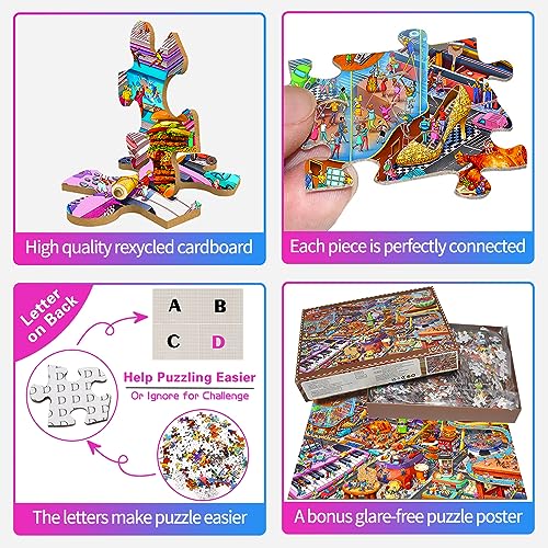 Puzzle de 1000 piezas, puzle para adultos, puzle imposible, puzle colorido, juego de habilidad para toda la familia, Little People World Party
