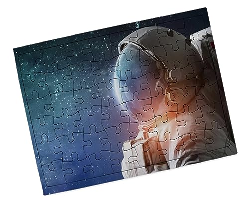 Puzzle PEQUEÑO 48 Piezas con Marco Astronauta Espacio Estrellas Campo Estelar Rompecabezas puzle para Adulto