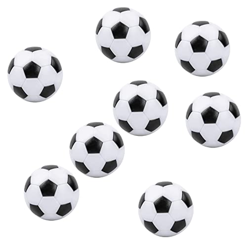 PXRLMYF 8 Piezas Pelotas de Futbolin,Mini Futbolin de Mesa de 32 mm,Bolas de Repuesto de Futbolín para Adultos y Niños,Blanco y Negro