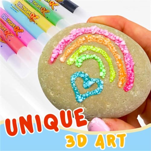 Qklovni Bolígrafos de dibujo de palomitas de maíz, bolígrafos mágicos hinchados, bolígrafo de burbujas hinchado 3D seguro para arte, juego de 6 bolígrafos mágicos de pintura de color de palomitas de