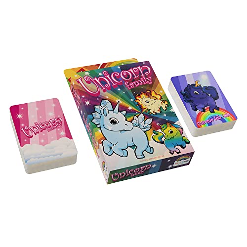 Rainbow Games - Unicorn Family - Juego de unicornios - Juego de mesa para la familia - Niños a partir de 6 años - Juego de cartas portátil - Burro, Hombre Negro, Familias