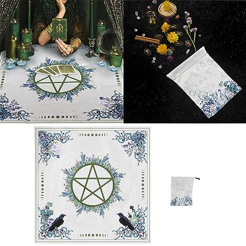 Ranuw Mantel de carta de tarot de altar místico para buscadores espirituales de cinco puntas