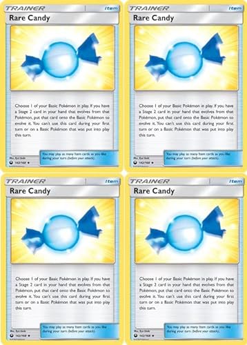 Rare Candy 142/168 - Tormenta celestial - Lote de 4 cartas de entrenador de Pokémon