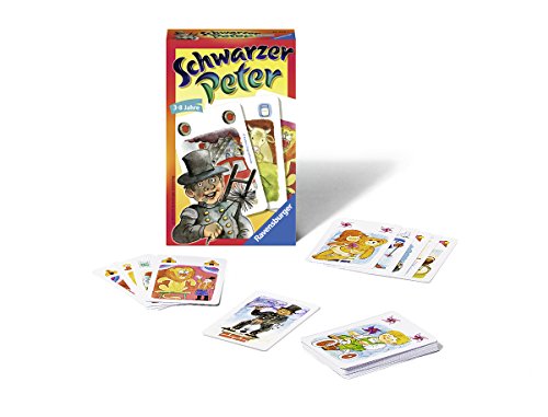 Ravensburger 23409 - Peter Negro, Juego para 2-6 Jugadores, Juego de niños a Partir de 3 años, Formato Compacto, Juego de Viajes, Juego de Cartas