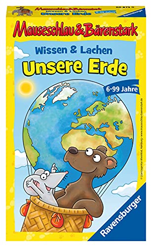 Ravensburger- Bear,Mouse traer – 20873 ratón & Oso Fuerte Conocimiento y Risa Juego acción con Preguntas sobre Nuestra Tierra – para niños a Partir de 6 años
