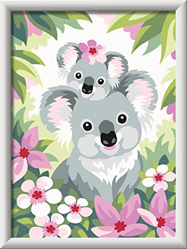 Ravensburger - CreArt Serie D: Koalas Adorables, Kit para Pintar por Números, Contiene una Tabla Preimpresa, un Pincel, Colores y Accesorios, Juego Creativo para Niños y Niñas 9+ Años