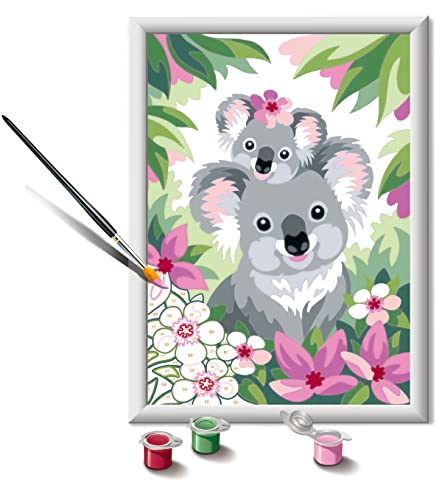 Ravensburger - CreArt Serie D: Koalas Adorables, Kit para Pintar por Números, Contiene una Tabla Preimpresa, un Pincel, Colores y Accesorios, Juego Creativo para Niños y Niñas 9+ Años