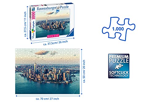 Ravensburger Puzzle 1000 Piezas, New York, Colección Beautiful Skylines, Puzzle para Adultos, Puzzle Nueva York, Rompecabezas Ravensburger de Calidad