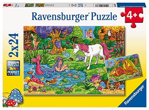 Ravensburger - Puzzle Foresta Magica, Colección 2 x 24, 2 Puzzle de 24 Piezas, Puzzle para Niños, Edad Recomendada 4+ Años