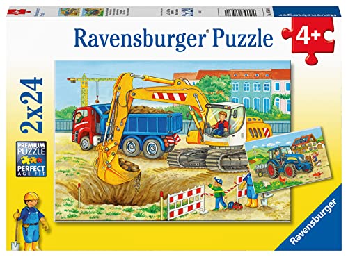 Ravensburger - Puzzle Patio y Granja, 2 Puzzle de 24 Piezas, para Niños y Niñas a Partir de 4 Años, Exclusiva Amazon