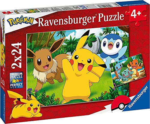 Ravensburger - Puzzle Pokémon, Colección 2 x 24, 2 Puzzle de 24 Piezas, Puzzle para Niños, Edad Recomendada 4+ Años