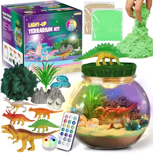 Regalos de Dinosaurio para niños - Kit de terrario de Dinosaurio para niños - Regalo de cumpleaños para niños de 4 5 6 7 8-12 años - Juguetes de Dinosaurio - Kit de Artes y Manualidades para niños